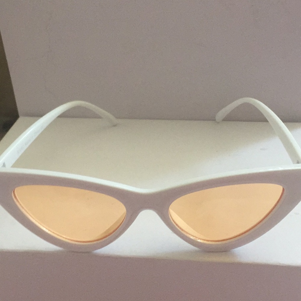 Orange & white frame triangle celebrity sunglasses